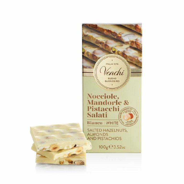 Bars - White Chocolate Bar With Salted Nuts 100g