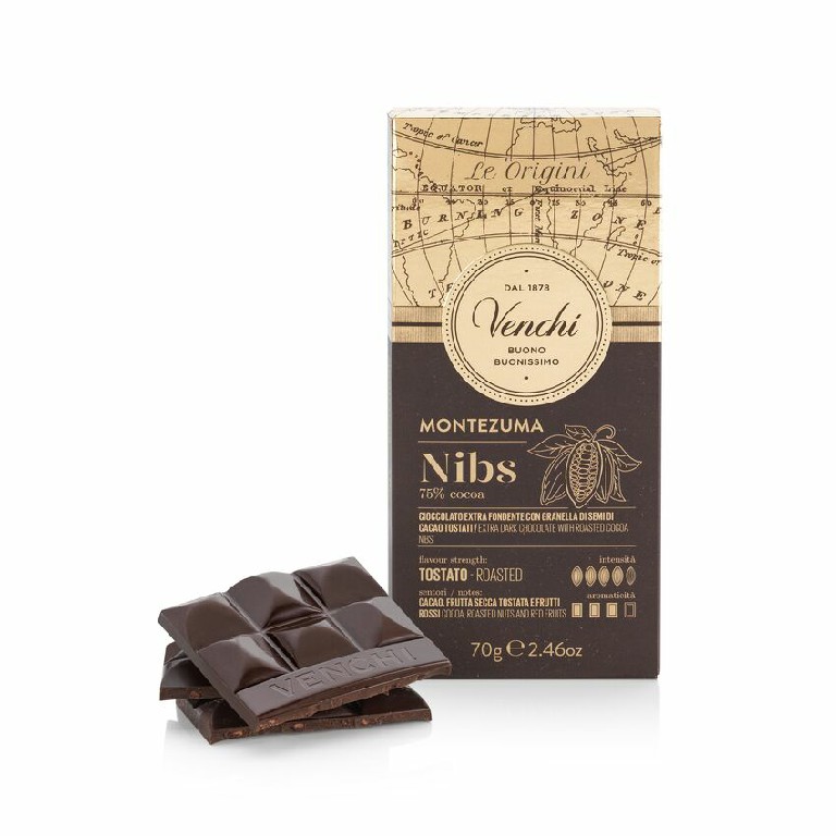 Bars - Montezuma 75% Nibs Chocolate Bar 100g