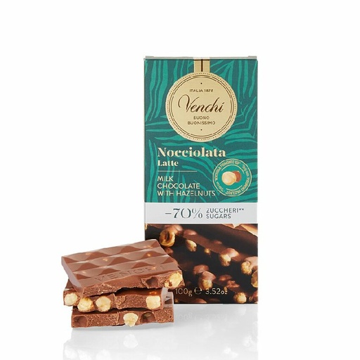 [121014] Bars - Milk Chocolate Hazelnut Bar -70% Sugars 100g